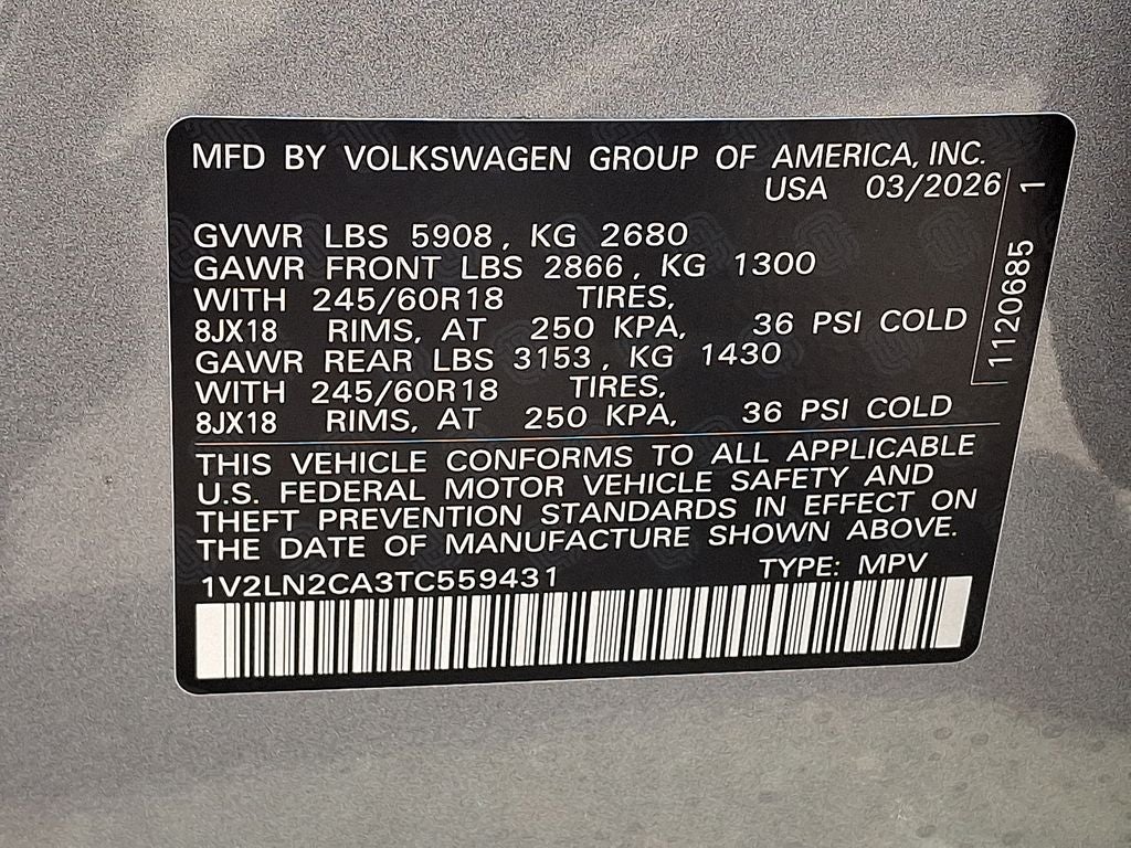 2026 Volkswagen Atlas 2.0T SE