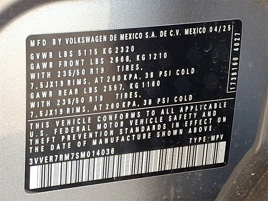 2025 Volkswagen Tiguan 2.0T SE