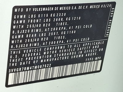 2026 Volkswagen Tiguan 2.0T SE R-Line Black