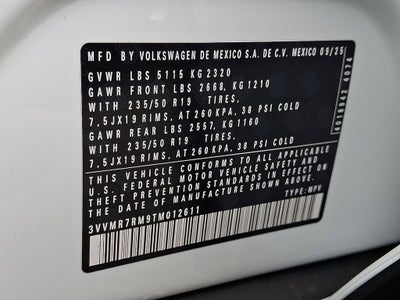 2026 Volkswagen Tiguan 2.0T SE