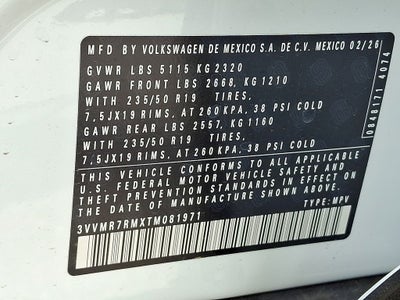 2026 Volkswagen Tiguan 2.0T SE