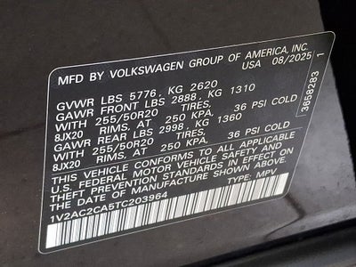 2026 Volkswagen Atlas Cross Sport 2.0T SEL R-Line Black