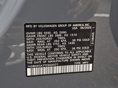 2026 Volkswagen Atlas 2.0T SEL