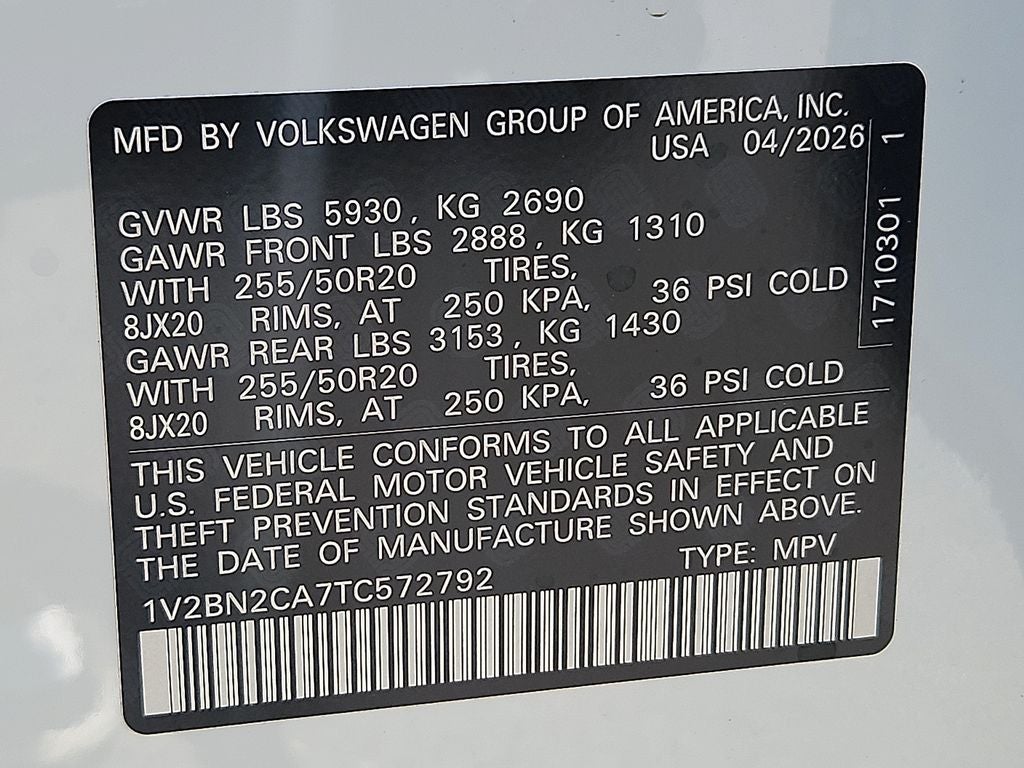 2026 Volkswagen Atlas 2.0T SEL