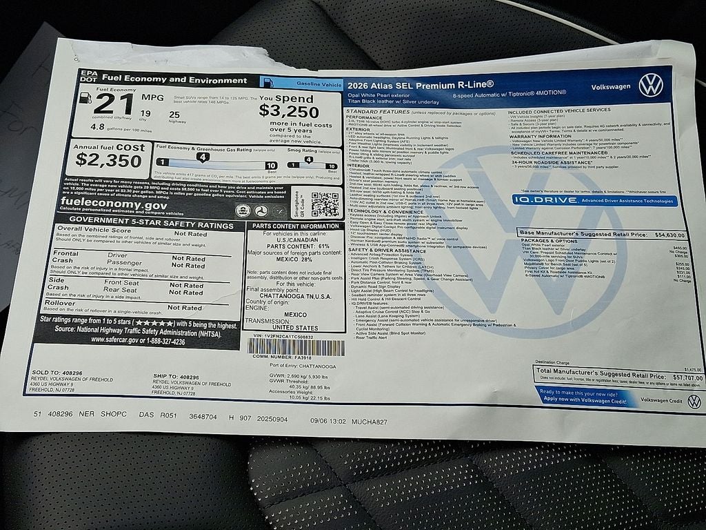 2026 Volkswagen Atlas 2.0T SEL Premium R-Line