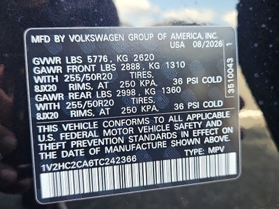2026 Volkswagen Atlas Cross Sport SE w/Technology