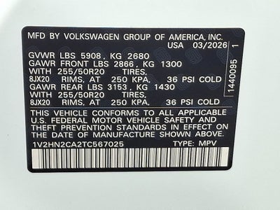 2026 Volkswagen Atlas 2.0T SE w/Technology