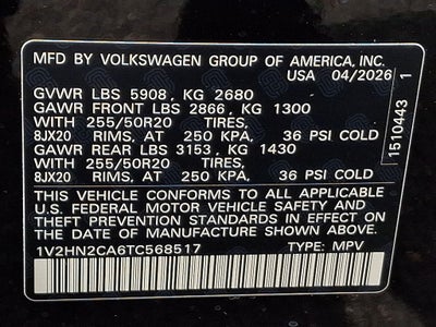 2026 Volkswagen Atlas 2.0T SE w/Technology
