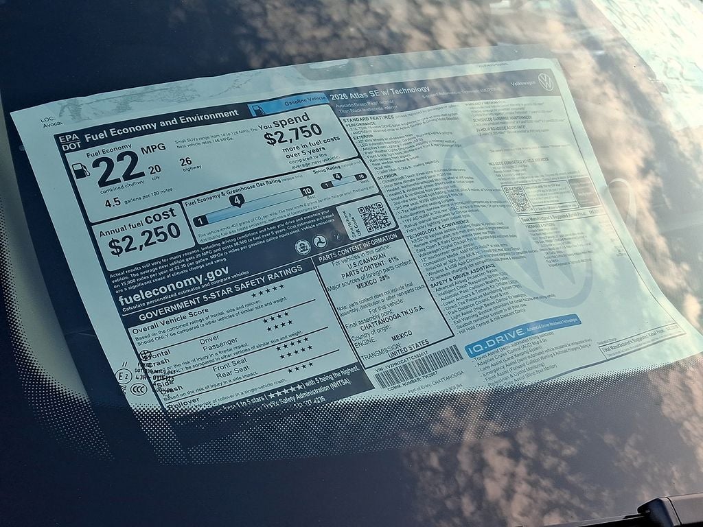 2026 Volkswagen Atlas 2.0T SE w/Technology