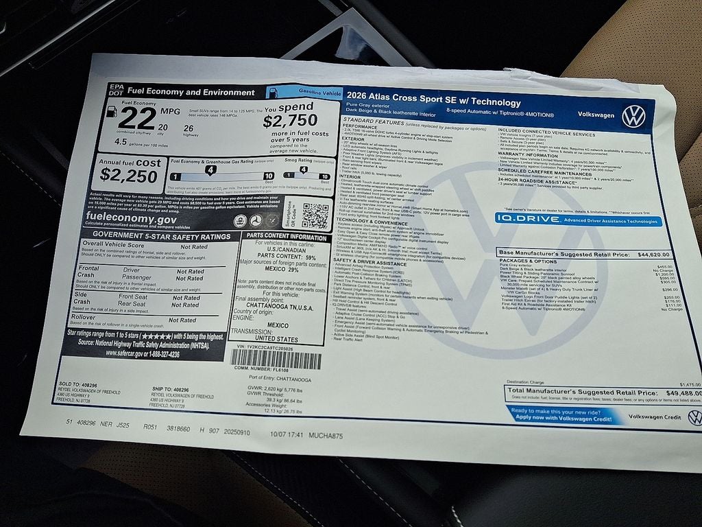 2026 Volkswagen Atlas Cross Sport 2.0T SE w/Technology