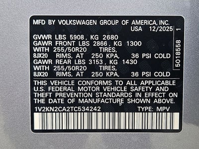 2026 Volkswagen Atlas 2.0T SE w/Technology