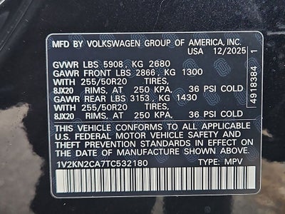 2026 Volkswagen Atlas 2.0T SE w/Technology