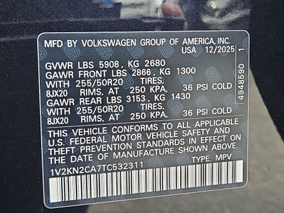 2026 Volkswagen Atlas 2.0T SE w/Technology