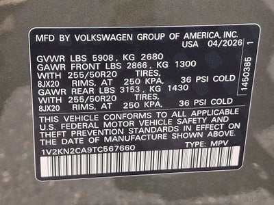 2026 Volkswagen Atlas 2.0T SE w/Technology