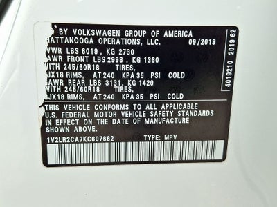 2019 Volkswagen Atlas 3.6L V6 SE 4Motion