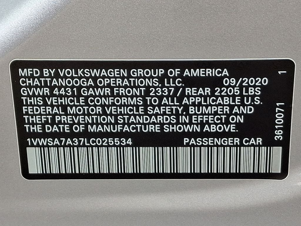 2020 Volkswagen Passat 2.0T SE