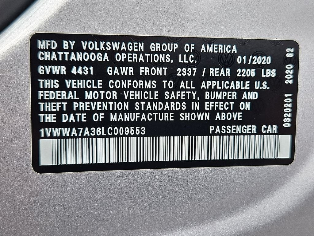 2020 Volkswagen Passat 2.0T SE