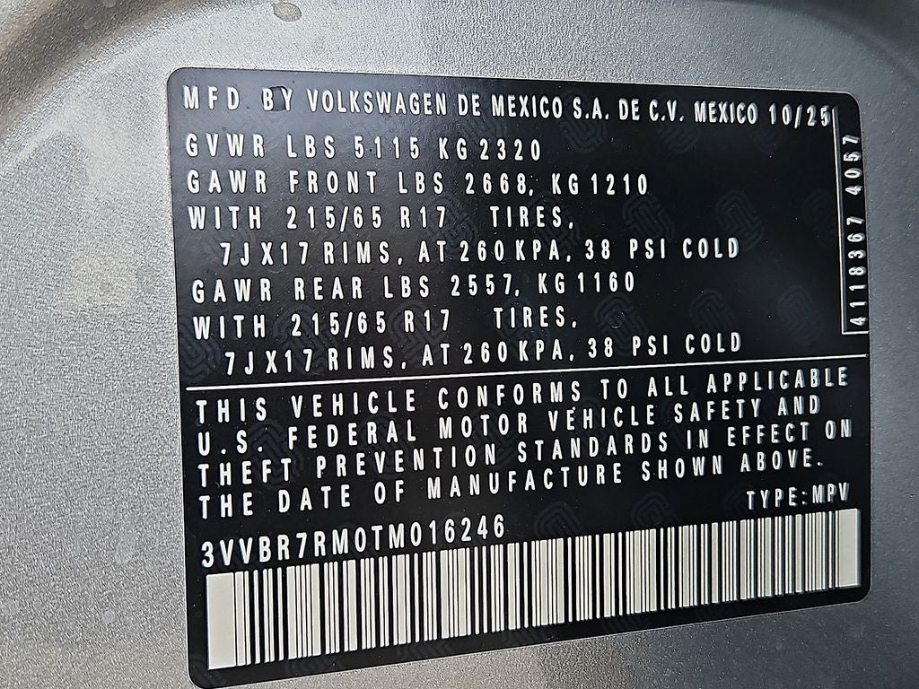 2026 Volkswagen Tiguan 2.0T S