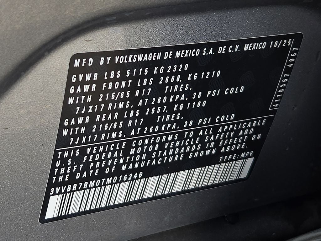 2026 Volkswagen Tiguan 2.0T S