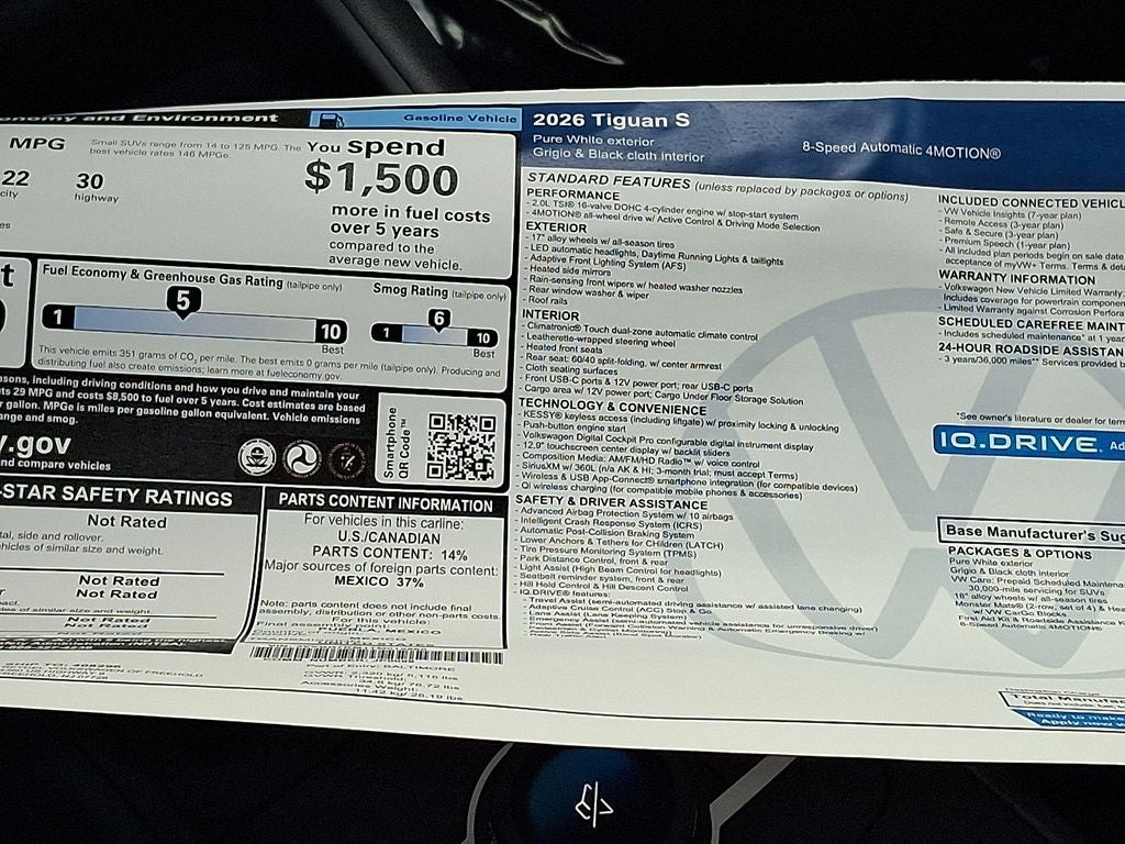 2026 Volkswagen Tiguan 2.0T S