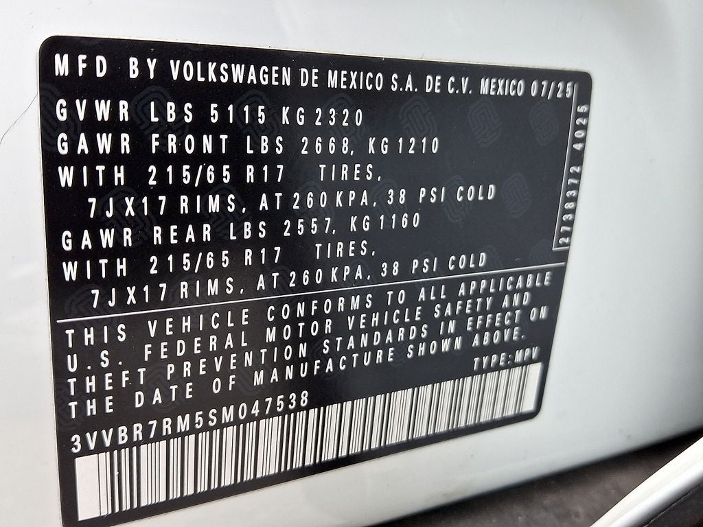 2025 Volkswagen Tiguan 2.0T S