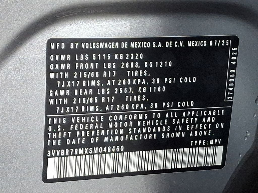 2025 Volkswagen Tiguan 2.0T S