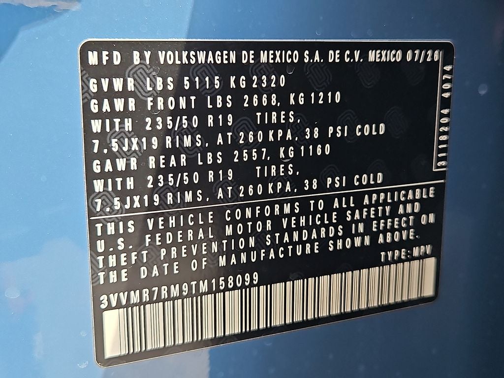 2026 Volkswagen Tiguan 2.0T SE