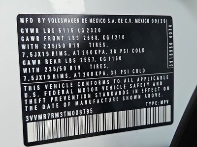 2026 Volkswagen Tiguan 2.0T SE