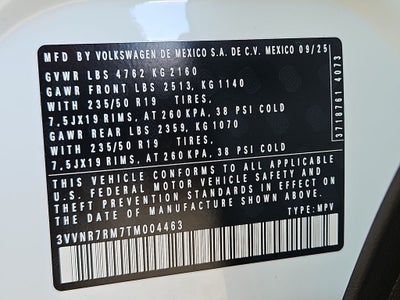 2026 Volkswagen Tiguan 2.0T SE