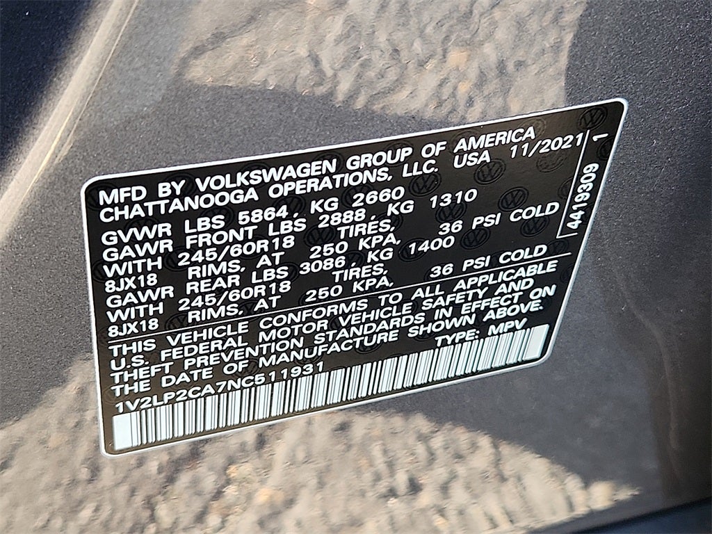 2022 Volkswagen Atlas 2.0T SE