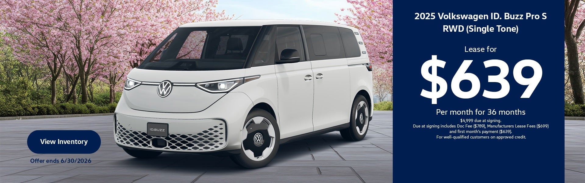 NJ Dealer New 2025 Volkswagen ID.Buzz PRO S RWD (Single Tone) Lease Special